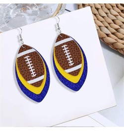 CHUNYANAN Unique Fashion Sequined Leather Football Dangle Drop Earrings for Women Girls Sparkly Charm Tassel Football Earring...