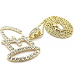 Stone Filled CEO Pendant 18,20,24 inches Chain Necklace in Gold, Silver Tone Gold / 2mm 24" Rope Chain $12.72 Necklaces