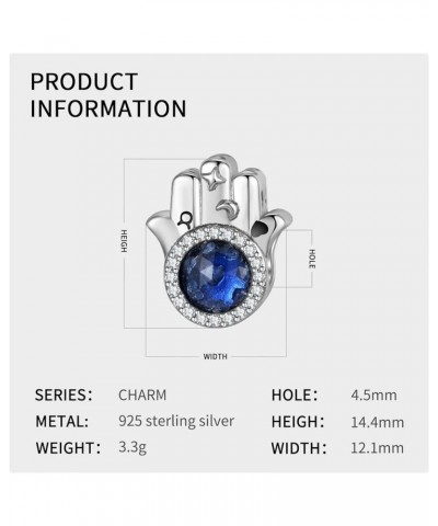 Evil Eye Charms 925 Sterling Silver Charms for Bracelet and Lucky Jewelry Hamsa Charm Fatima Charms Beads European Charm Evil...