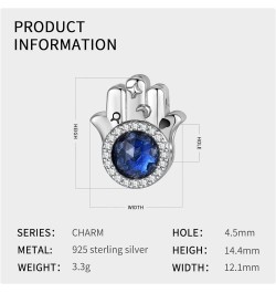 Evil Eye Charms 925 Sterling Silver Charms for Bracelet and Lucky Jewelry Hamsa Charm Fatima Charms Beads European Charm Evil...