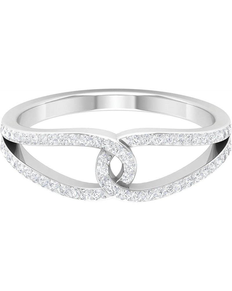 Minimal Interlock Infinity Ring with HI-SI Diamond for Women | April Birthstone 14K White Gold $283.36 Rings