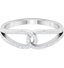 Minimal Interlock Infinity Ring with HI-SI Diamond for Women | April Birthstone 14K White Gold $283.36 Rings