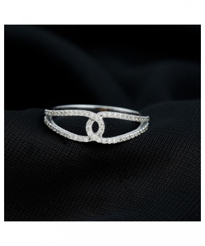 Minimal Interlock Infinity Ring with HI-SI Diamond for Women | April Birthstone 14K White Gold $283.36 Rings