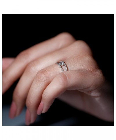 Minimal Interlock Infinity Ring with HI-SI Diamond for Women | April Birthstone 14K White Gold $283.36 Rings