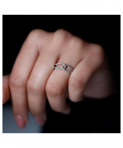 Minimal Interlock Infinity Ring with HI-SI Diamond for Women | April Birthstone 14K White Gold $283.36 Rings