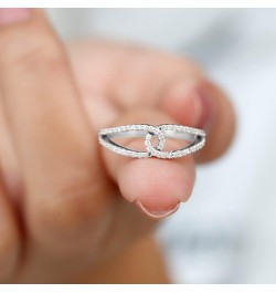 Minimal Interlock Infinity Ring with HI-SI Diamond for Women | April Birthstone 14K White Gold $283.36 Rings