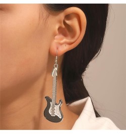 Classic Music Bass Electric Guitar Acrylic Earrings Punk Charm Resin Rock Band Violin Instrument Lightweight Dangle Drop Earr...