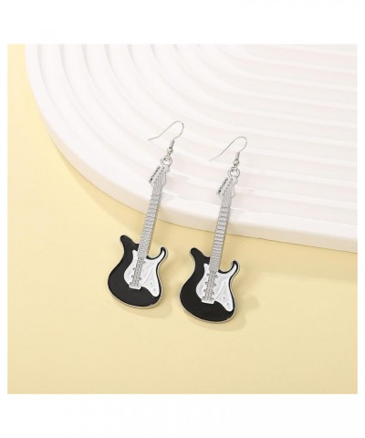 Classic Music Bass Electric Guitar Acrylic Earrings Punk Charm Resin Rock Band Violin Instrument Lightweight Dangle Drop Earr...