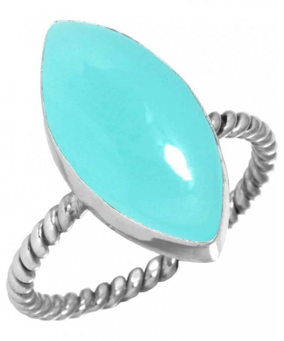 925 Sterling Silver Handmade Ring for Women 8x16 Marquoise Gemstone Fashion Jewelry for Gift (99138_R) Aqua Chalcedony $20.99...