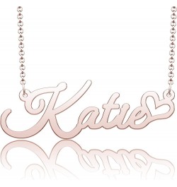 Personalized Name Necklace Heart Symbol Copper Jewelry for Girls Name Necklace for Women Gold Name Necklace Katie-Rose Gold $...