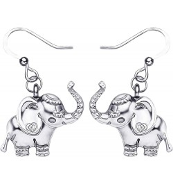 Cute Enamel Elephant Gifts Elephant Earrings Dangle Jewelry for Women Teens Girls Grey $8.31 Earrings