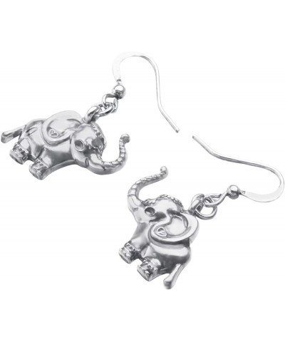 Cute Enamel Elephant Gifts Elephant Earrings Dangle Jewelry for Women Teens Girls Grey $8.31 Earrings