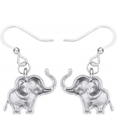 Cute Enamel Elephant Gifts Elephant Earrings Dangle Jewelry for Women Teens Girls Grey $8.31 Earrings