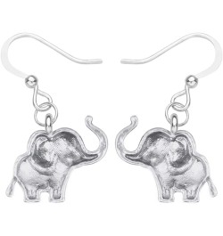 Cute Enamel Elephant Gifts Elephant Earrings Dangle Jewelry for Women Teens Girls Grey $8.31 Earrings