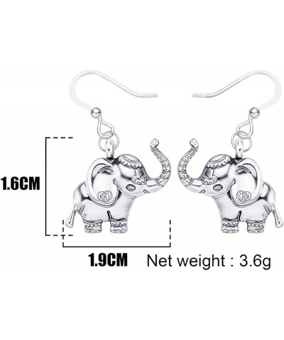 Cute Enamel Elephant Gifts Elephant Earrings Dangle Jewelry for Women Teens Girls Grey $8.31 Earrings