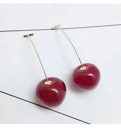 3D Cherry Dangle Earrings vivid Fruit Sweet Jewelry for Women Girls Deep Red $6.48 Earrings