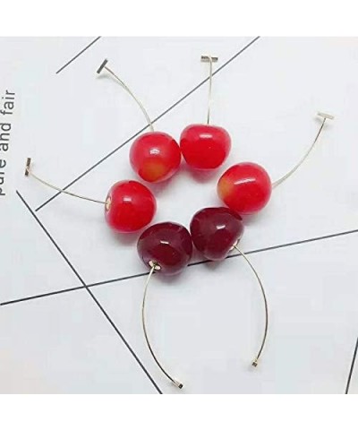 3D Cherry Dangle Earrings vivid Fruit Sweet Jewelry for Women Girls Deep Red $6.48 Earrings