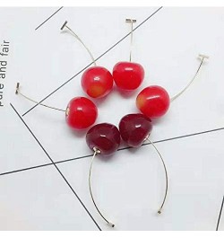 3D Cherry Dangle Earrings vivid Fruit Sweet Jewelry for Women Girls Deep Red $6.48 Earrings