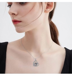 Skeleton Necklace Sterling Silver Skeleton Lover Pendant Necklace Skull Gothic Jewelry for Women Men Silver $23.50 Necklaces