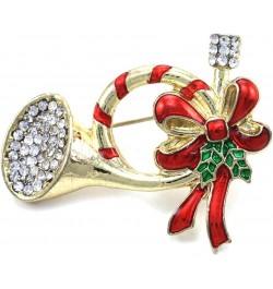 Merry Christmas Jewelry Poinsettia Flower Tree Candy Cane Charm Brooch Pin Trumpet $9.35 Brooches & Pins