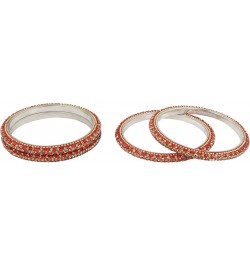 Rhinestone Bangle Bracelet CZ Crystal Bridal Wedding Party Bracelet Indian Bangle Set Fashion Jewelry for Women (2 Pcs) Style...