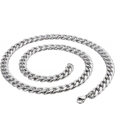 Cuban Chain Necklace 316L Stainless Steel Curb Link Chain for Women Men 3/4/5/6/7/10mm Width,18/20/22/24/26/28 inch Length 24...