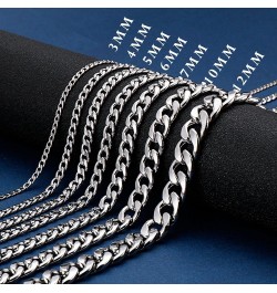 Cuban Chain Necklace 316L Stainless Steel Curb Link Chain for Women Men 3/4/5/6/7/10mm Width,18/20/22/24/26/28 inch Length 24...