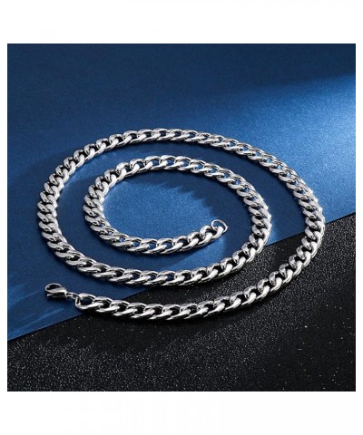 Cuban Chain Necklace 316L Stainless Steel Curb Link Chain for Women Men 3/4/5/6/7/10mm Width,18/20/22/24/26/28 inch Length 24...