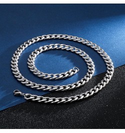 Cuban Chain Necklace 316L Stainless Steel Curb Link Chain for Women Men 3/4/5/6/7/10mm Width,18/20/22/24/26/28 inch Length 24...