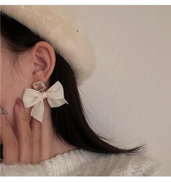 Black Bow Earrings for Women Rhinestone Clear Earrings Ribbon Bowknot Earrings Square Crystal Earrings for Women Girls Jewelr...