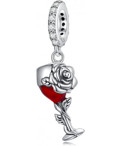 Wine Cup Pendant Charm 925 Sterling Silver Charm Fits For Pandora Bracelet Necklace $11.17 Bracelets