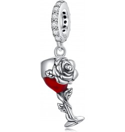 Wine Cup Pendant Charm 925 Sterling Silver Charm Fits For Pandora Bracelet Necklace $11.17 Bracelets