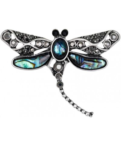 Natural Abalone Shell Brooches Butterfly Rhinestone Dragonfly Insect Brooch Pin for Girl Women 2 $8.42 Brooches & Pins