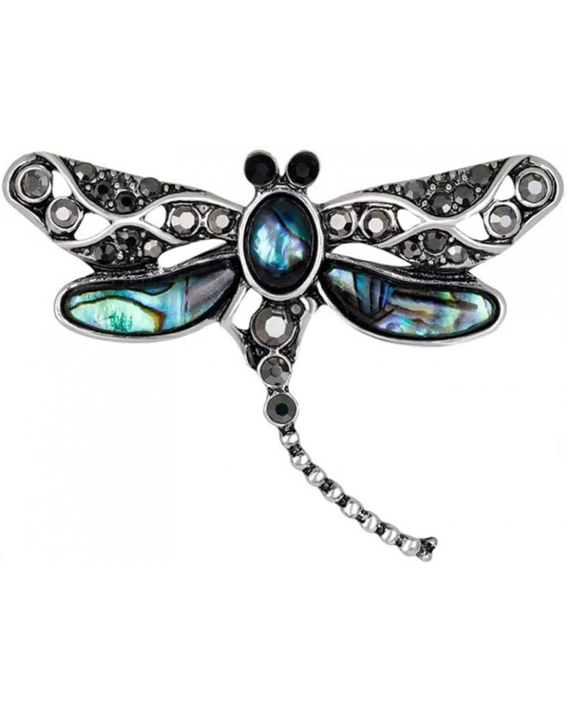 Natural Abalone Shell Brooches Butterfly Rhinestone Dragonfly Insect Brooch Pin for Girl Women 2 $8.42 Brooches & Pins