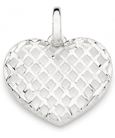 925 Sterling Silver Hollow Heart Pendant - 1.7 x 1.5cm / 0.67 x 0.60 in - Handcrafted silver heart for women or girls $9.44 P...