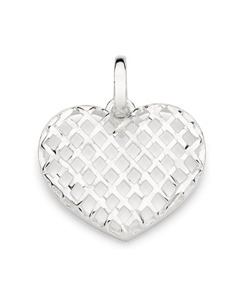 925 Sterling Silver Hollow Heart Pendant - 1.7 x 1.5cm / 0.67 x 0.60 in - Handcrafted silver heart for women or girls $9.44 P...