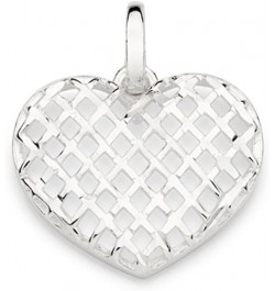 925 Sterling Silver Hollow Heart Pendant - 1.7 x 1.5cm / 0.67 x 0.60 in - Handcrafted silver heart for women or girls $9.44 P...