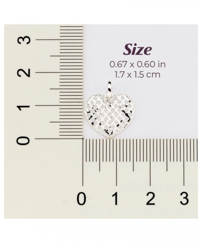 925 Sterling Silver Hollow Heart Pendant - 1.7 x 1.5cm / 0.67 x 0.60 in - Handcrafted silver heart for women or girls $9.44 P...