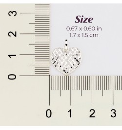 925 Sterling Silver Hollow Heart Pendant - 1.7 x 1.5cm / 0.67 x 0.60 in - Handcrafted silver heart for women or girls $9.44 P...