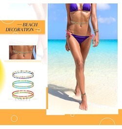 18 Pcs Beads for Waist Beads Chains for Women African Waist Ankle Bracelets Body Chains, Stretchy Waist Beads Chain Elegant S...