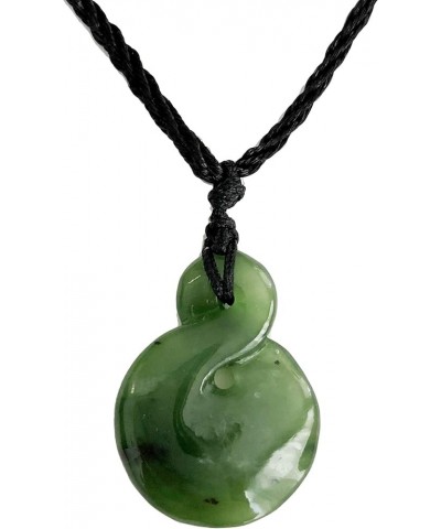 Green Nephrite Jade Necklace Pendants for Men and Women Twist Shape S $20.80 Necklaces