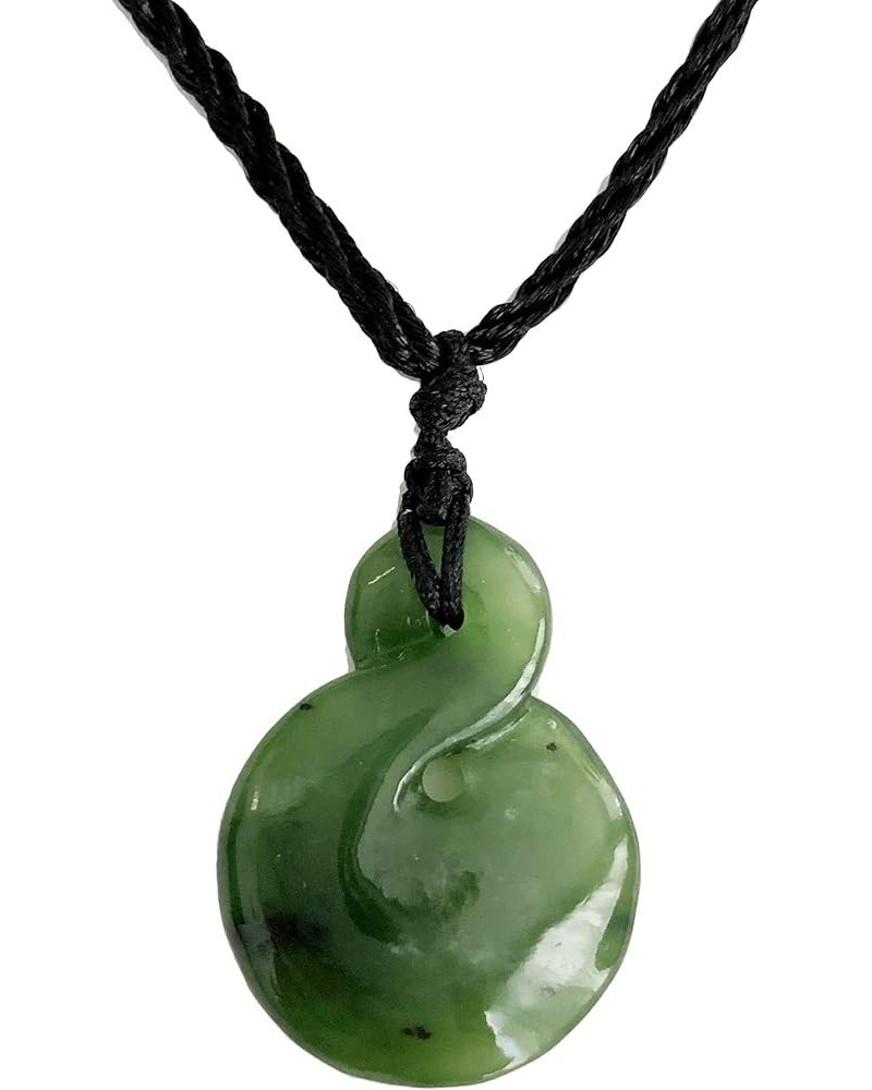 Green Nephrite Jade Necklace Pendants for Men and Women Twist Shape S $20.80 Necklaces