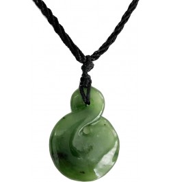 Green Nephrite Jade Necklace Pendants for Men and Women Twist Shape S $20.80 Necklaces