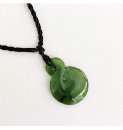 Green Nephrite Jade Necklace Pendants for Men and Women Twist Shape S $20.80 Necklaces