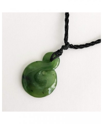 Green Nephrite Jade Necklace Pendants for Men and Women Twist Shape S $20.80 Necklaces