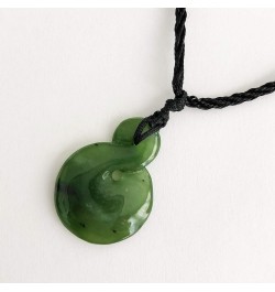 Green Nephrite Jade Necklace Pendants for Men and Women Twist Shape S $20.80 Necklaces