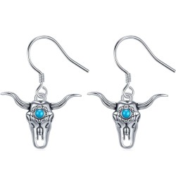 Boho Turquoise/Cow Skull/Cowboy Hat Boots 925 Sterling Silver Western Earings cowgirl country Jewelry Gift for Women Girl Cow...