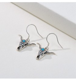 Boho Turquoise/Cow Skull/Cowboy Hat Boots 925 Sterling Silver Western Earings cowgirl country Jewelry Gift for Women Girl Cow...