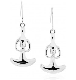 Dangling Lotus Meditation Yoga Earrings Dhyana Silver $8.09 Earrings