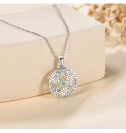 HUKKUN Feather/Key/Evil Eye/Chakra Necklace Sterling Silver Pendant Necklace Gifts for Women Girls Daisy $21.27 Necklaces